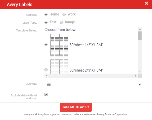 Avery Label
