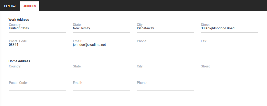 View Contact Address